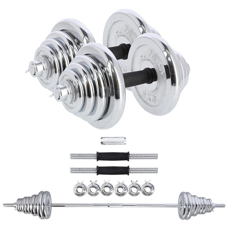 Sztangielki - sztanga w walizce chrom HMS STC50 2x25kg