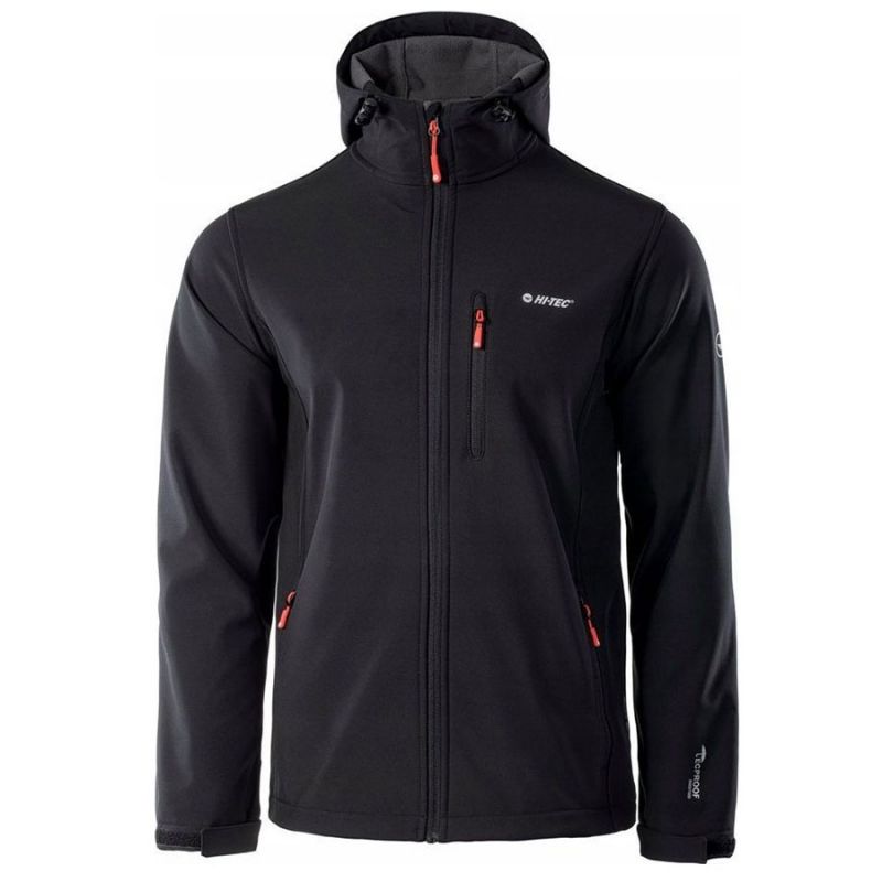 Kurtka męska Softshell Hi-Tec Caen - czarno-pomarańczowa, Rozmiar L