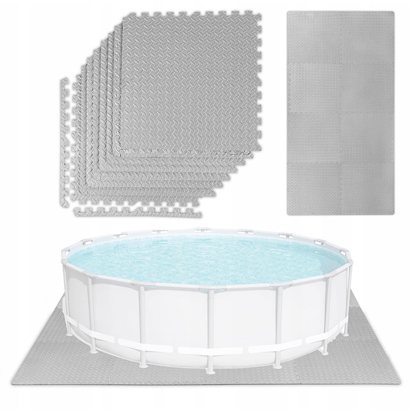 Mata pod basen Sapphire SG-006 114x223 cm - szara