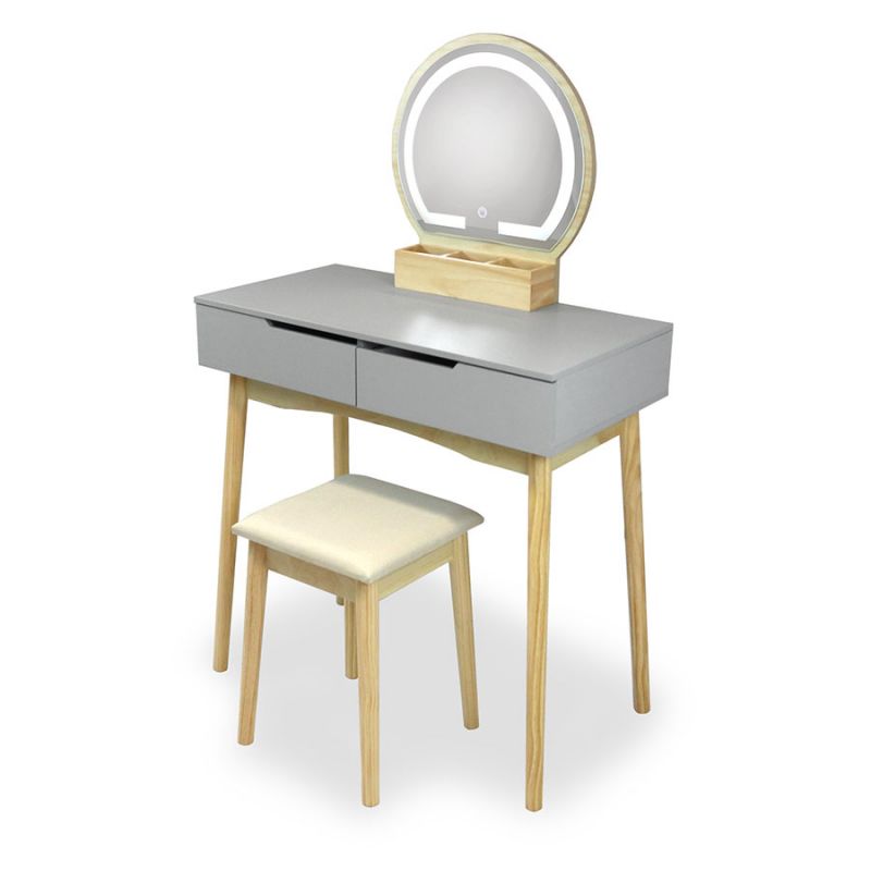 Drewniana toaletka kosmetyczna z oświetleniem LED SH-06W