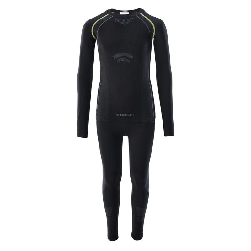 Bielizna termoaktywna Brugi 1RAP EEQ - dziecięca, czarno-żółta, komplet, Rozmiar 152/170