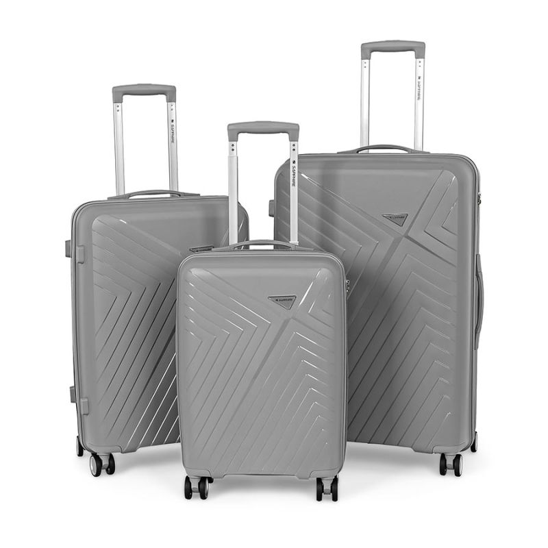 Zestaw walizek podróżnych twardych 3w1 Sapphire ST-3030P - szare