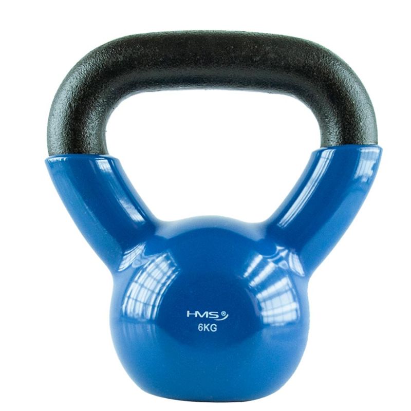 Kettlebell żeliwny HMS KNV06 z powłoką winylową 6 kg - niebieski