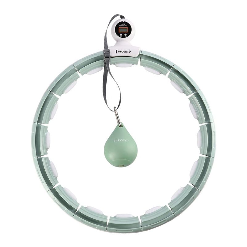 Hula hop z magnesem i obciążnikiem + licznik HMS HHM15 - zielony