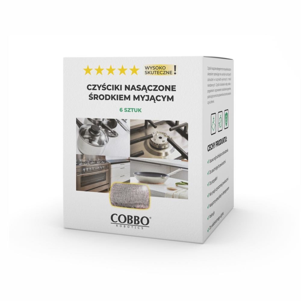 Czyściki nasączone środkiem myjącym (6 sztuk)