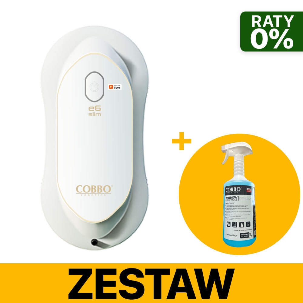Robot do mycia okien COBBO e6 slim + Płyn do robotów do mycia okien 1000ml