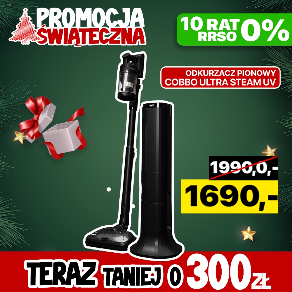 Odkurzacz pionowy z funkcją pary COBBO ULTRA STEAM UV