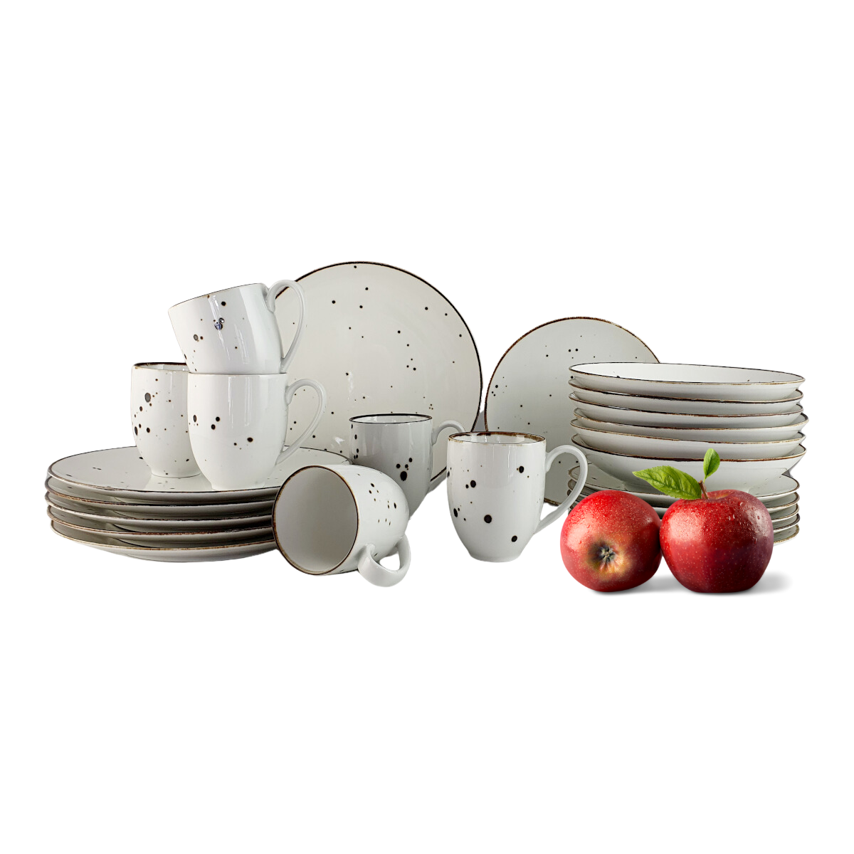 COTTAGE WHITE komplet talerza z kubkiem 6 os. 24 el.- Alumina Bogucice