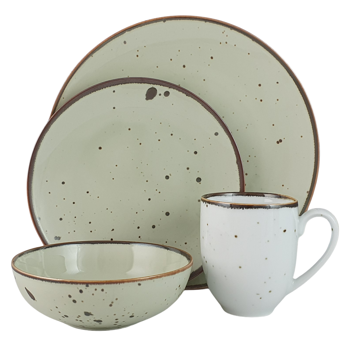 COTTAGE GREEN TEA, WHITE kubek zestaw 6 os. 24 szt. - Alumina Bogucice