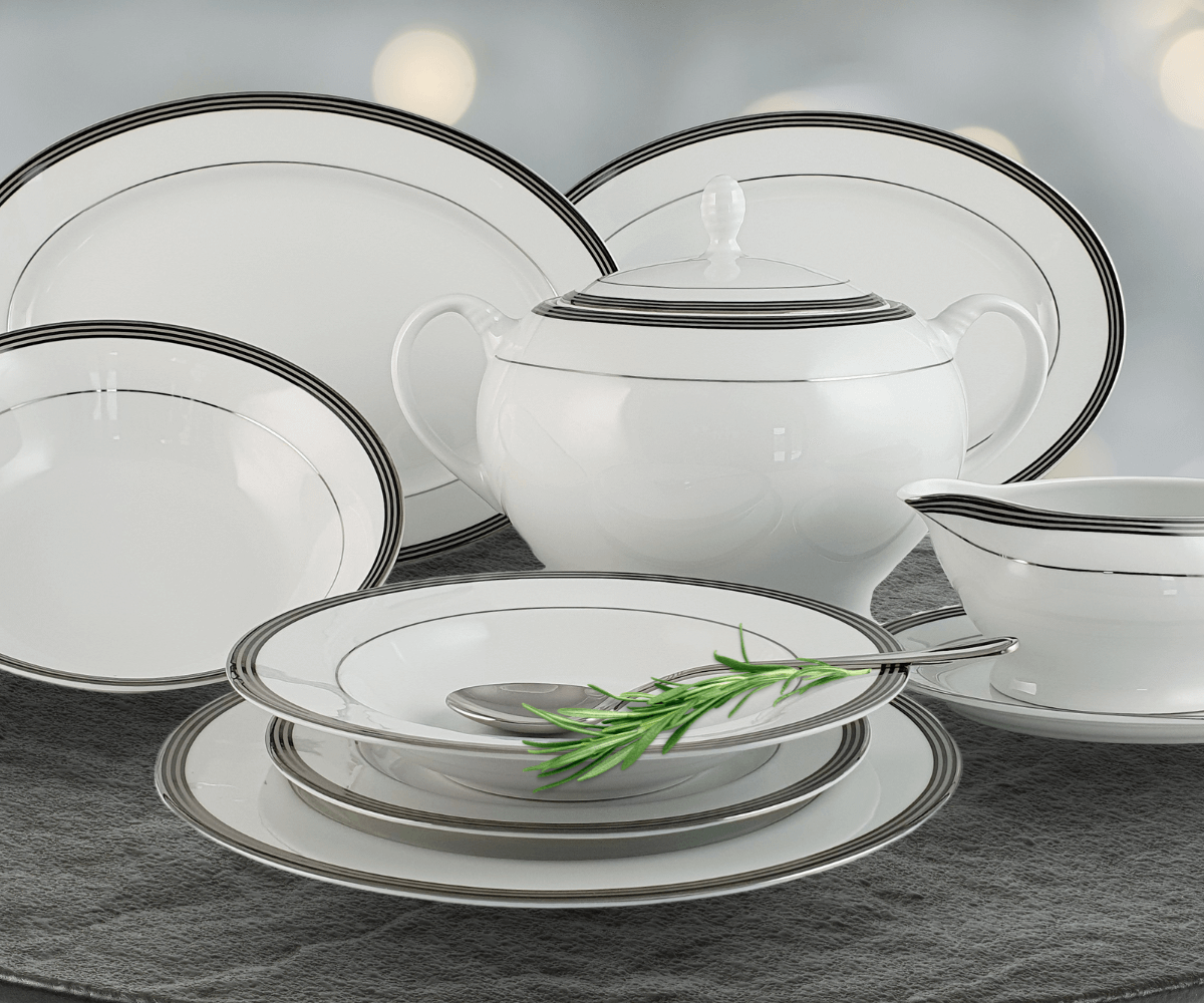 OFELIA PLATIN serwis obiadowy 6 osobowy/ 24 sztuk AP101