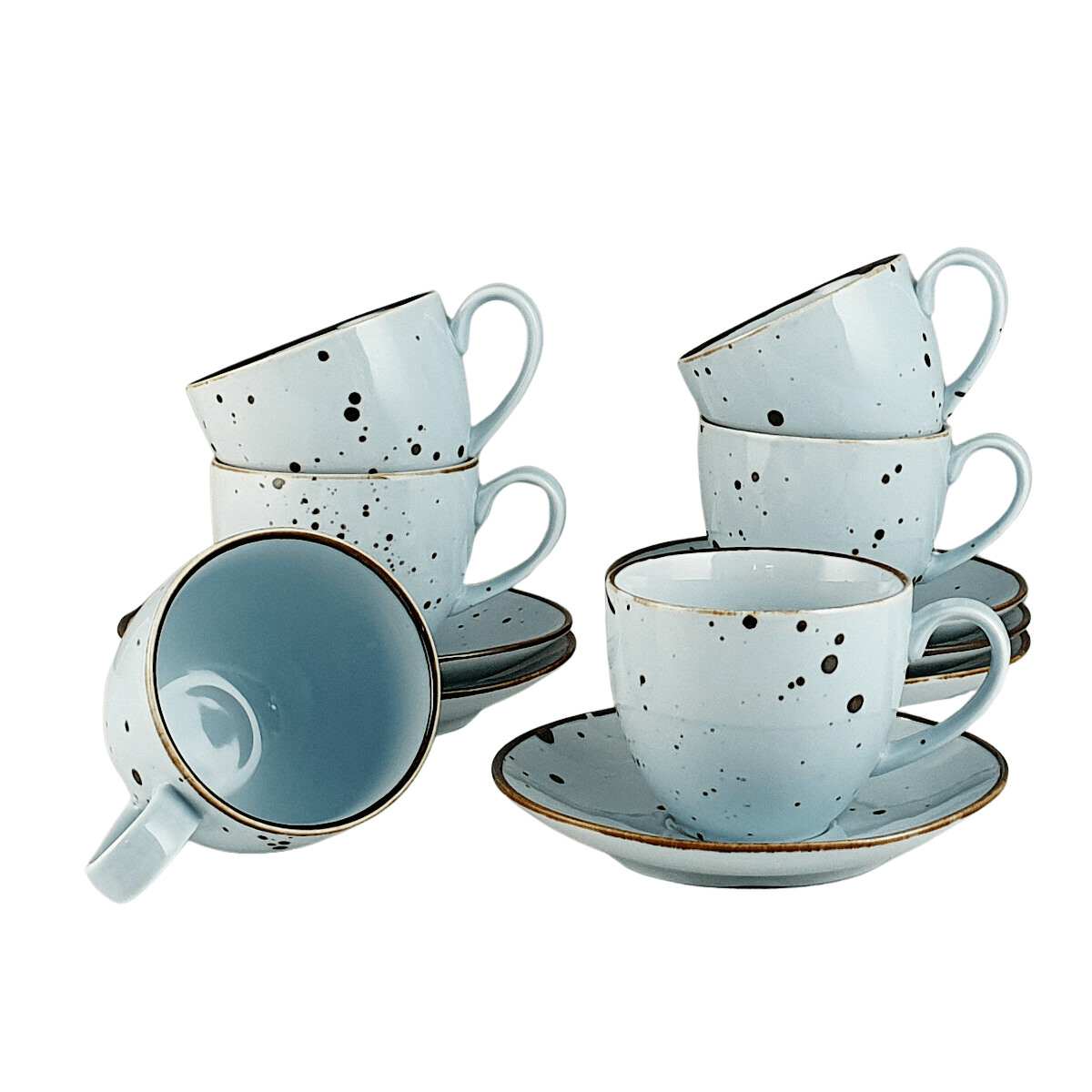 COTTAGE SKY FILIŻANKA ZE SPODKIEM 300 ml 6 szt.- Alumina Bogucice