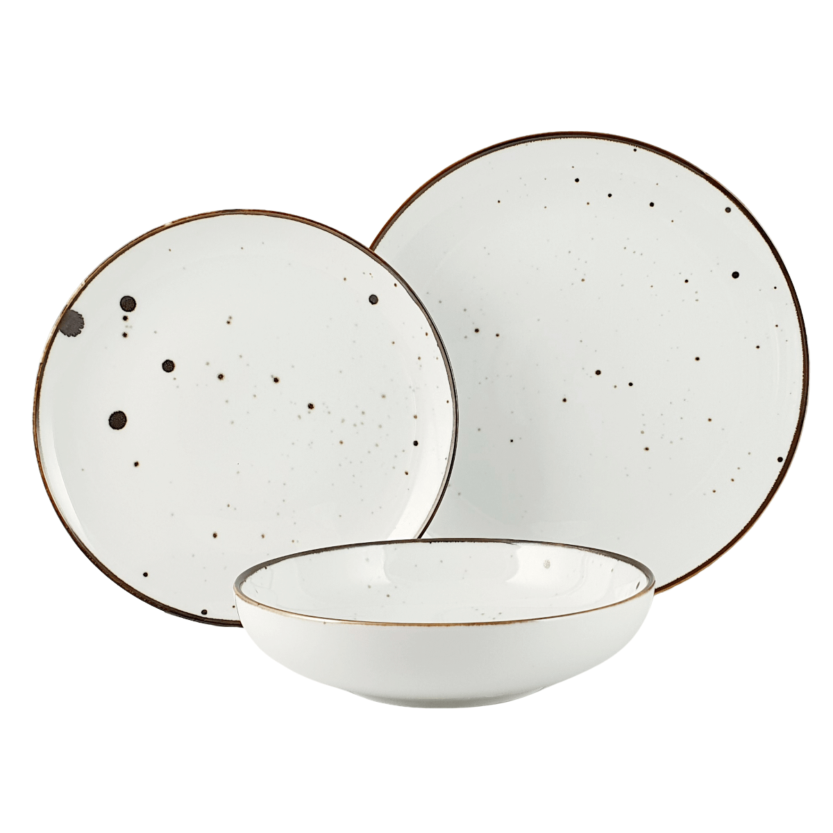 COTTAGE WHITE komplet talerzy BASE 6/18 - Alumina Bogucice