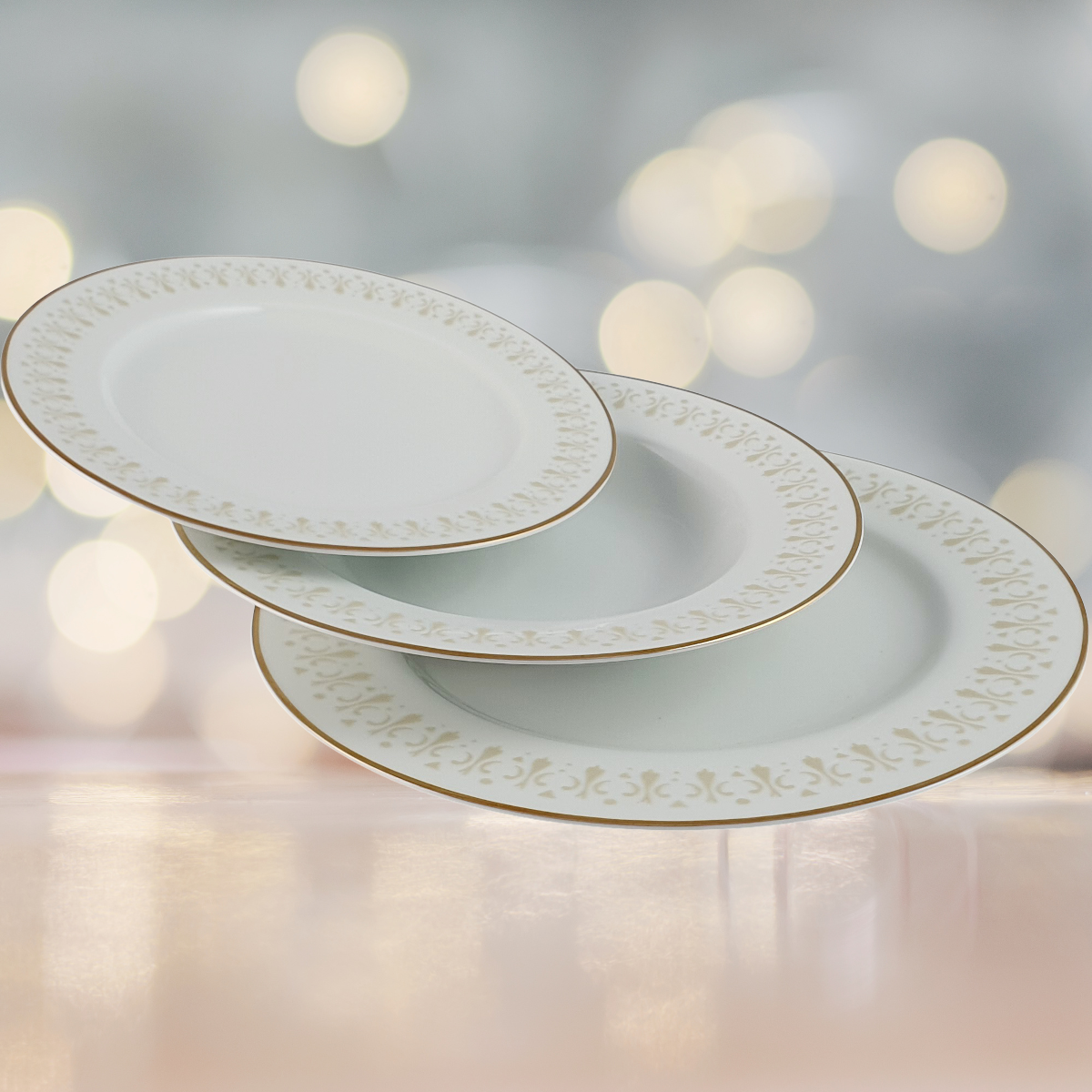 IRYDA GOLD komplet talerza 6 osobowy/ 18 sztuk AP101