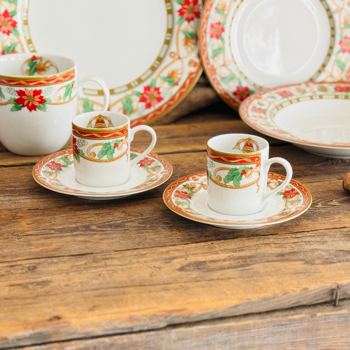 BUONA NATALE zestaw 2 filiżanek z spodkiem espresso AP101