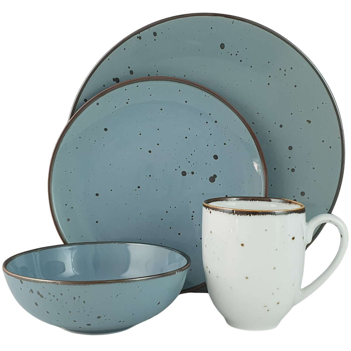 COTTAGE JEANS, WHITE kubek zestaw 6 os. 24 szt. - Alumina Bogucice