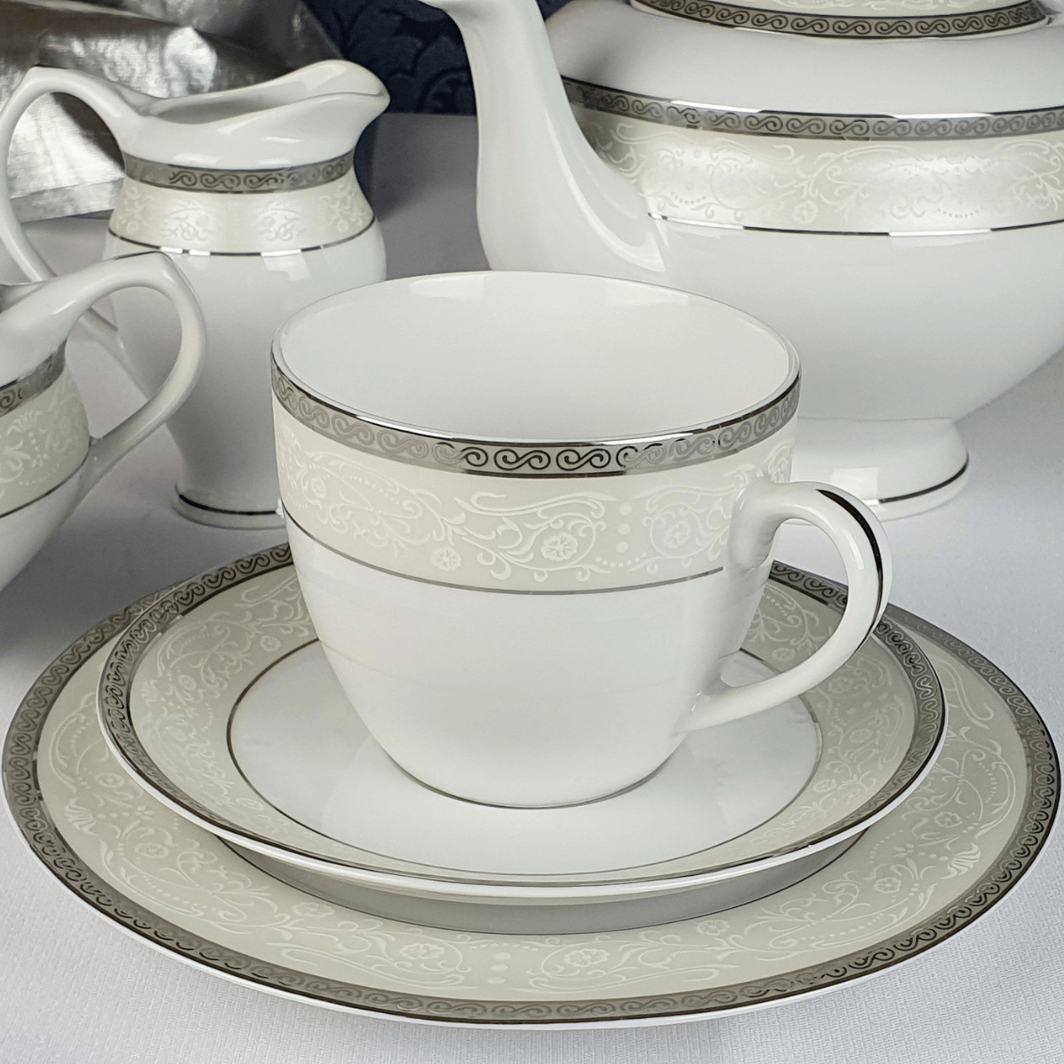 AGAWA PLATIN zestaw do herbaty 6 osobowy/ 12 sztuk