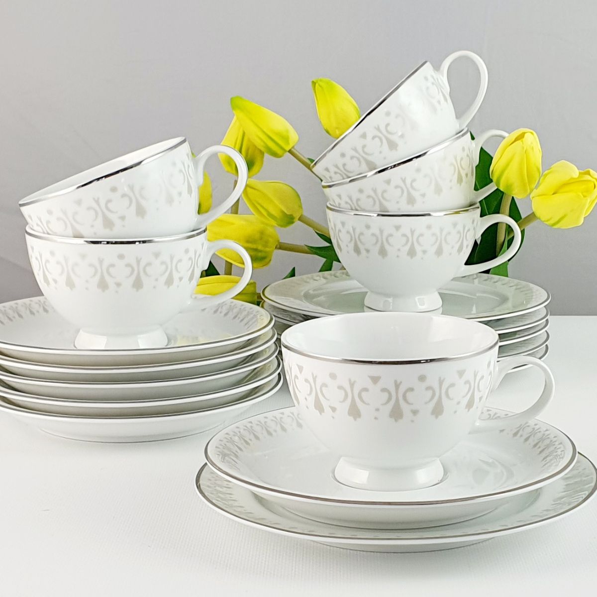 IRYDA PLATIN serwis do herbaty 6 osobowy/ 12 sztuk AP101