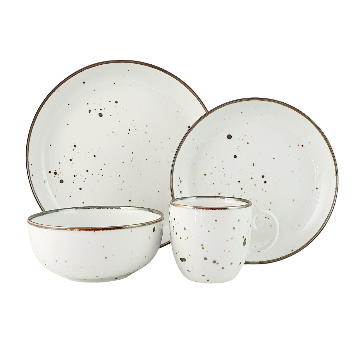 RUSTIC WHITE serwis obiadowy 6 os./24 el. z kubkiem - Alumina Bogucice