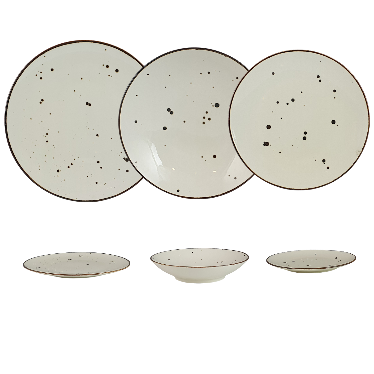 COTTAGE CREAM KOMPLET TALERZY 6 os. 18 el. - Alumina Bogucice