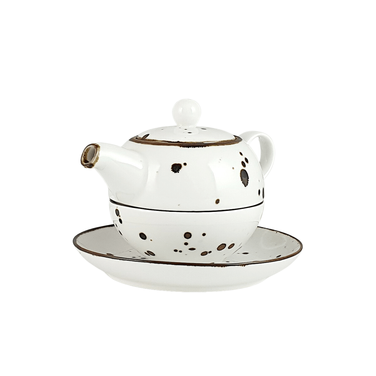 COTTAGE WHITE CZAJNIK Z FILIŻANKĄ - Alumina Bogucice
