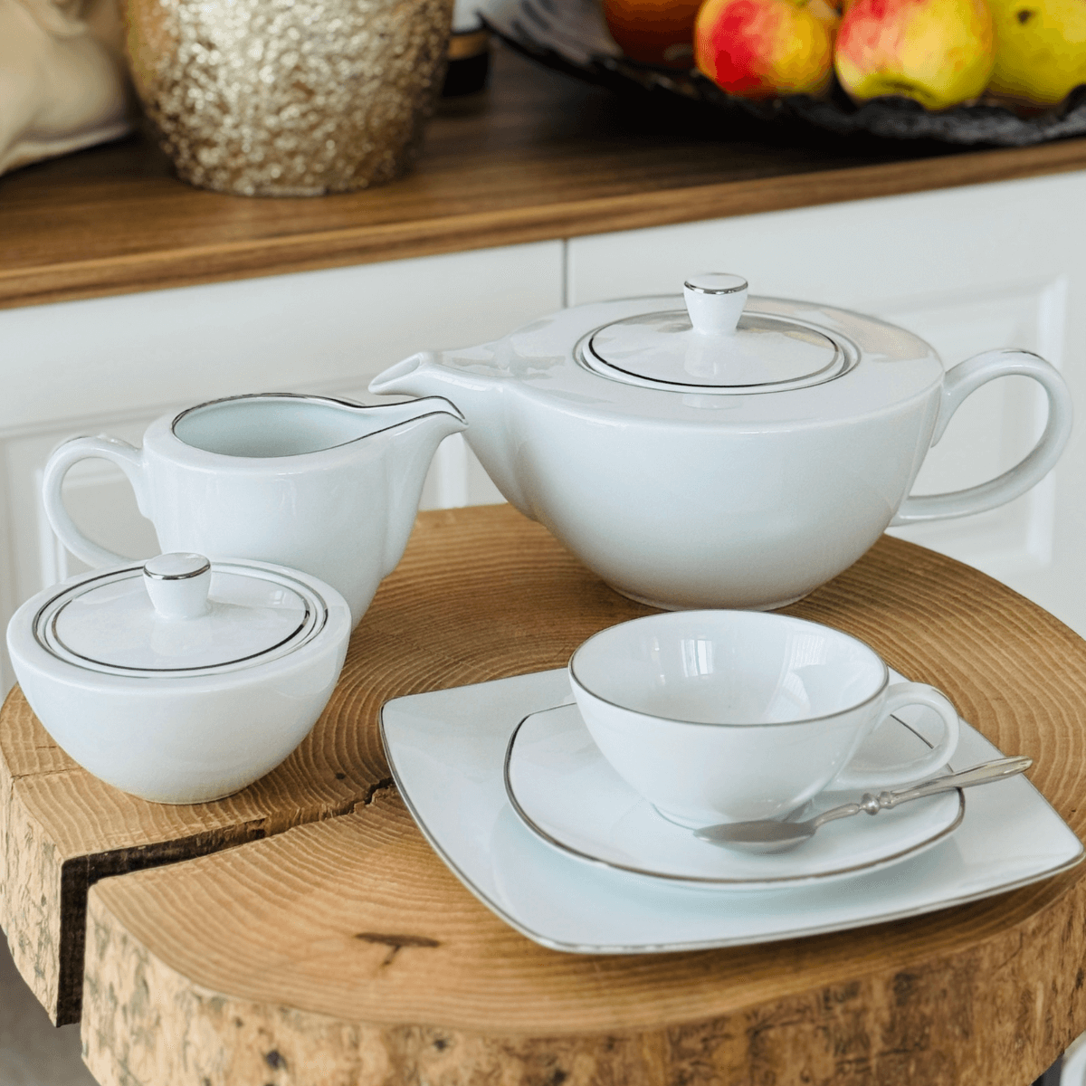 ELITE PLATIN serwis do herbaty 6 osobowy/ 15 sztuk.