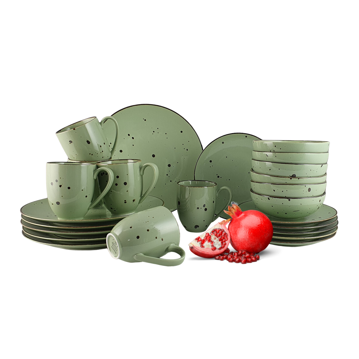 COTTAGE GREEN zestaw dla 6 os. 24 el.- Alumina Bogucice