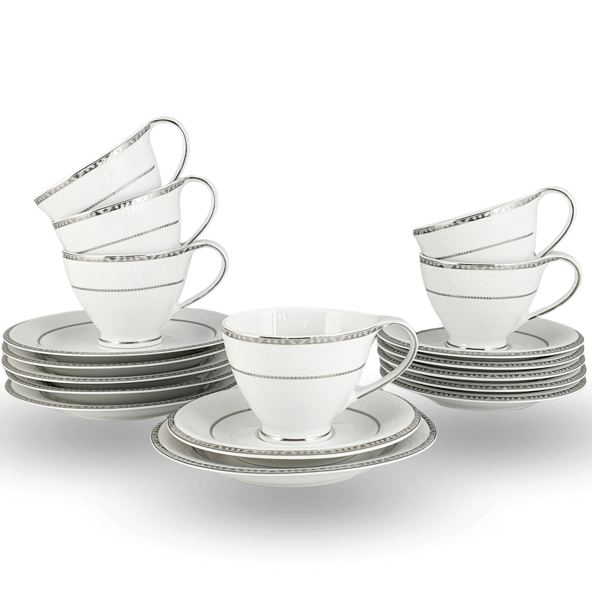 KELLY PLATIN zestaw do herbaty 6 osobowy/ 18 sztuk