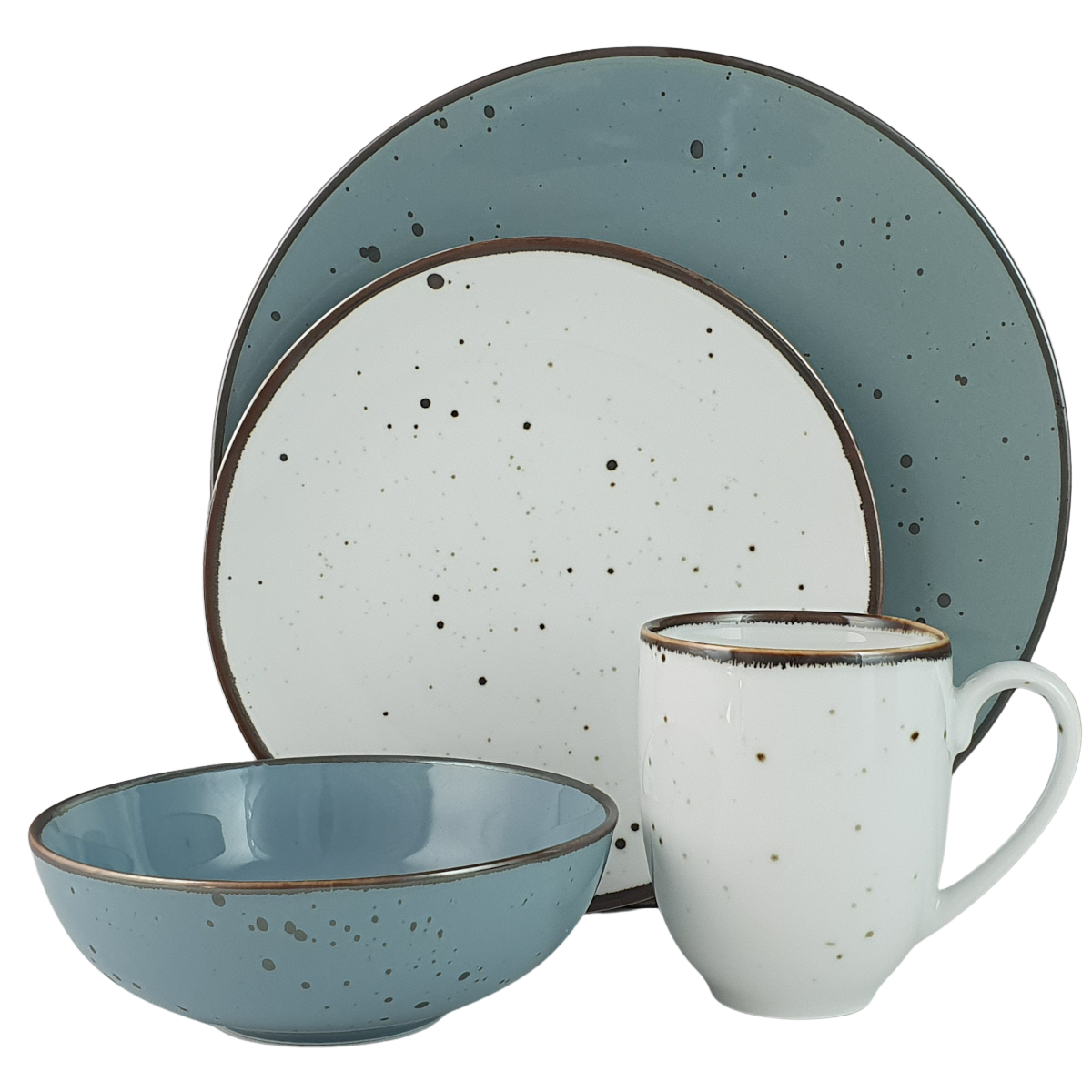 COTTAGE JEANS, WHITE kubek, deser zestaw 6 os. 24 szt. - Alumina Bogucice