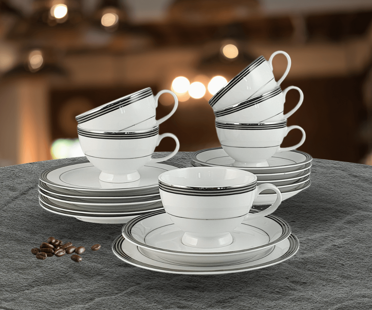 OFELIA PLATIN serwis do herbaty 6 osobowy/ 12 sztuk AP101