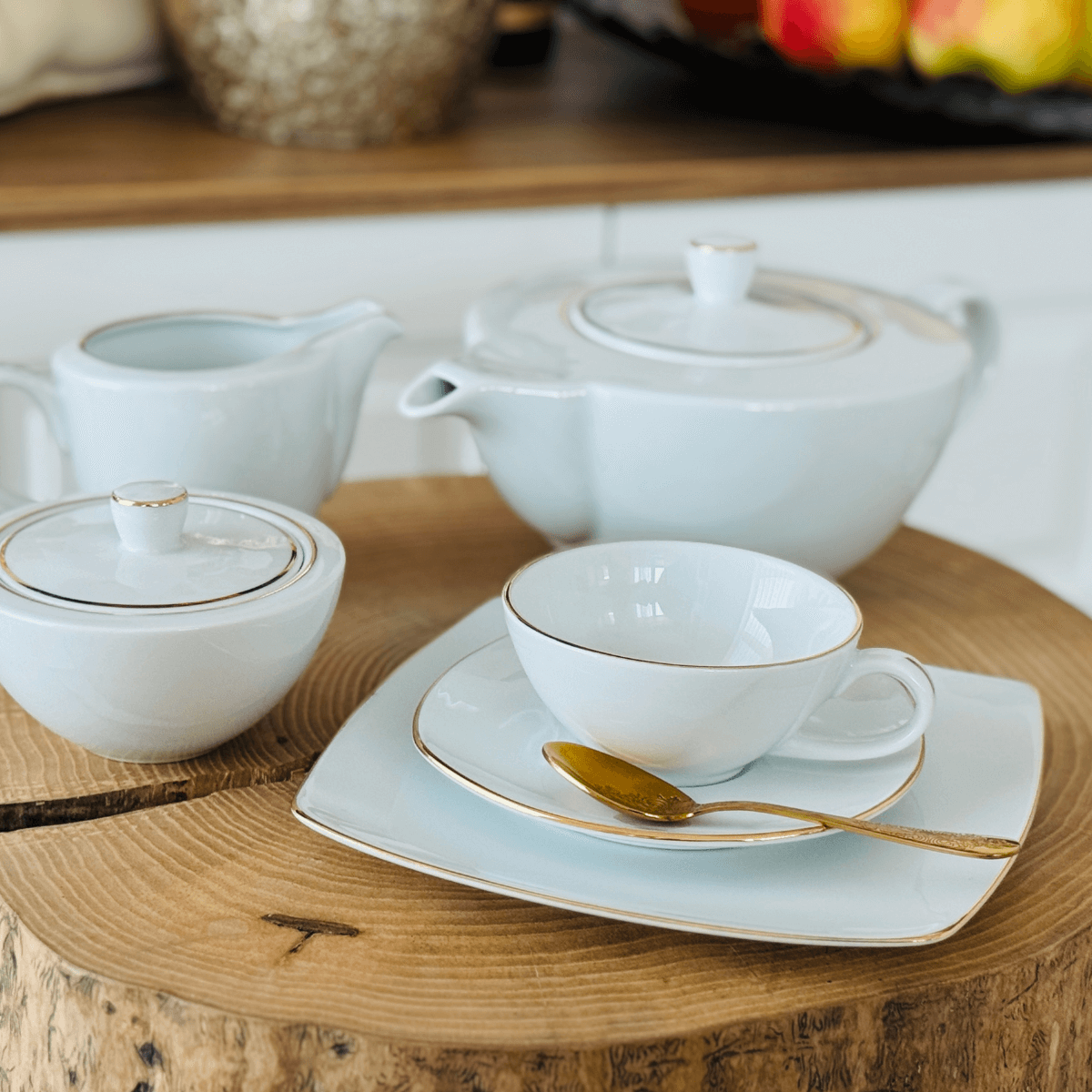 ELITE GOLD serwis do herbaty 6 osobowy/ 15 sztuk.