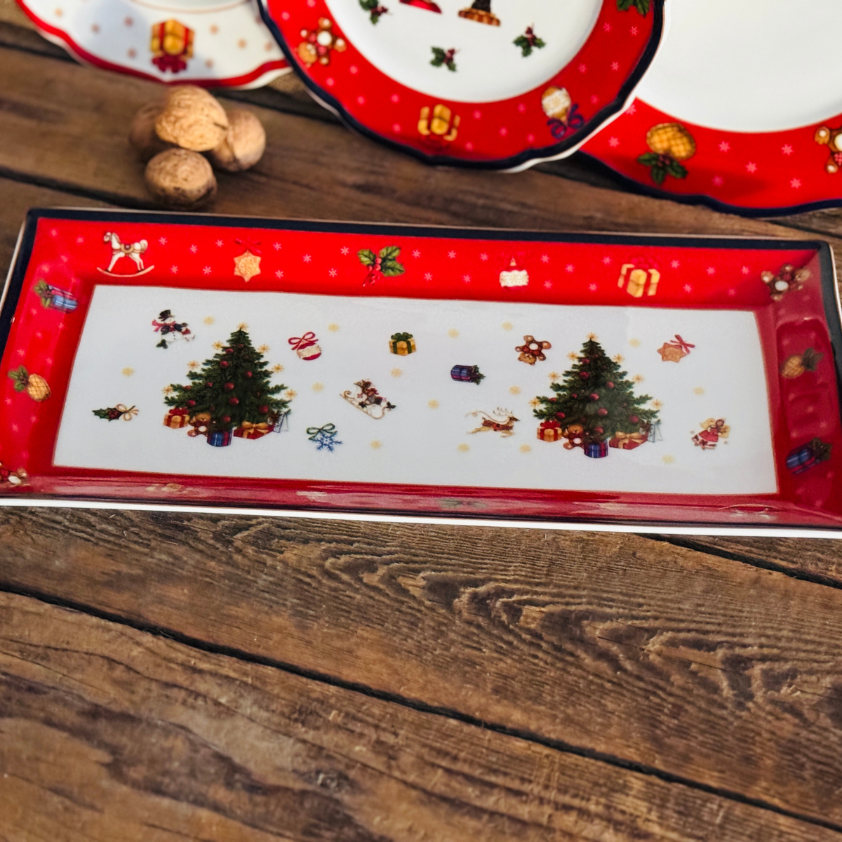 CICHA NOC new tacka prostokątna red