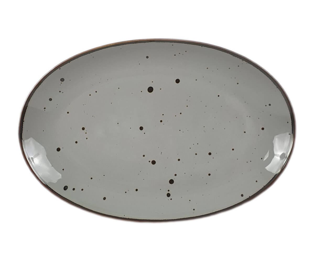 COTTAGE GREY PÓŁMISEK OWALNY 31 cm - Alumina Bogucice