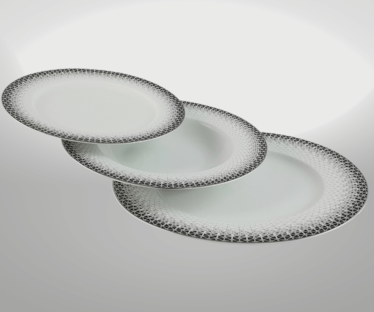 REMUS PLATIN komplet talerza 6 osobowy/ 18 sztuk AP101