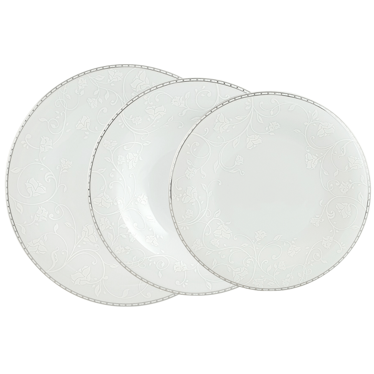 JULIA PLATIN komplet talerzy 6 osobowy / 18 sztuk