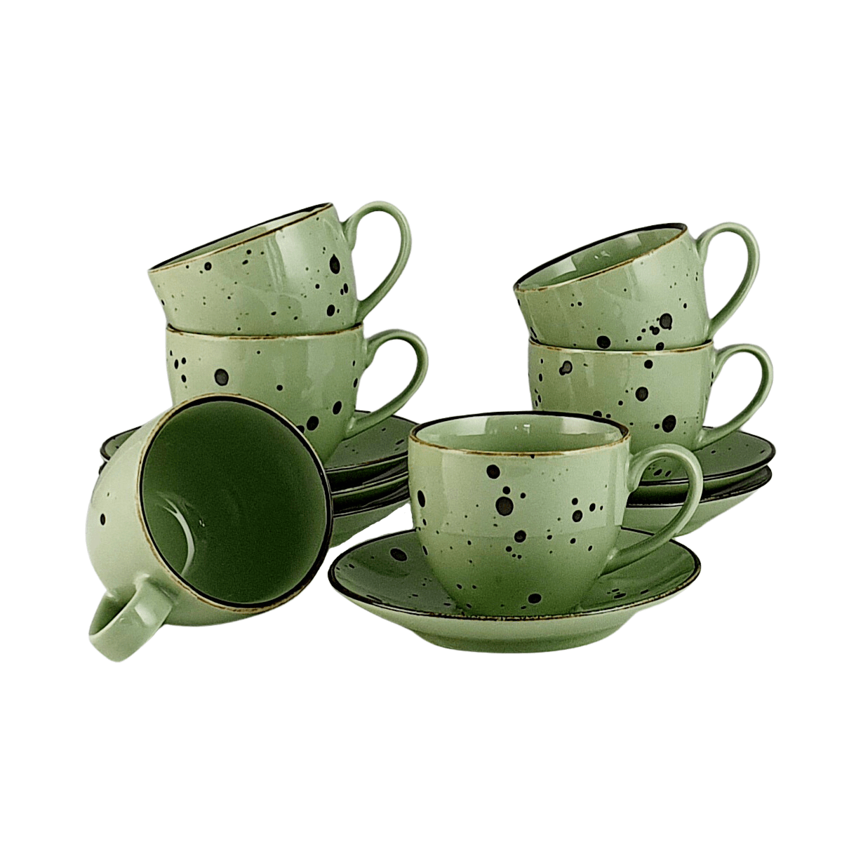COTTAGE GREEN zestaw 6 filiżanek - Alumina Bogucice