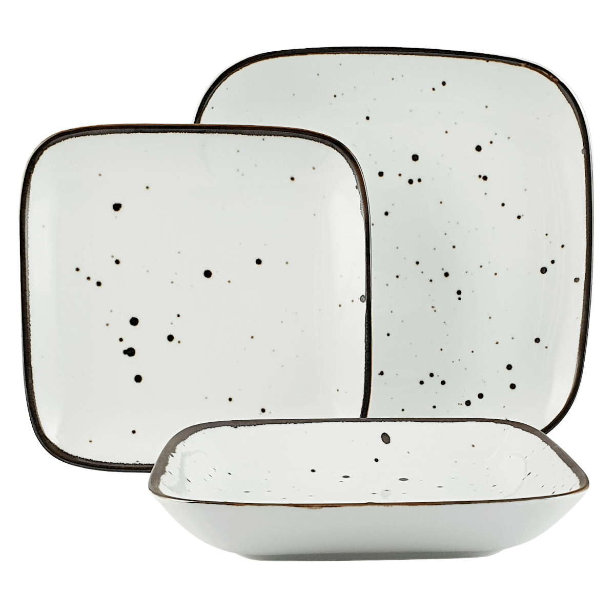 COTTAGE WHITE KOMPL. TALERZY 6/18 SQUARE - Alumina Bogucice