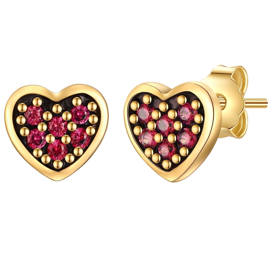 Glanzstücke München Kolczyki Serce z Srebro wysokiej próby w Żółte złoto 1 ct Damski