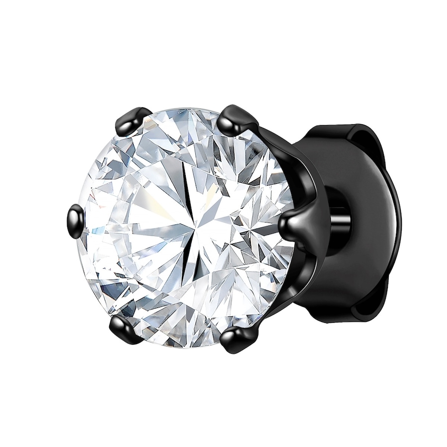 True Rebels Kolczyki Stal nierdzewna Czarny 1 ct Męskie