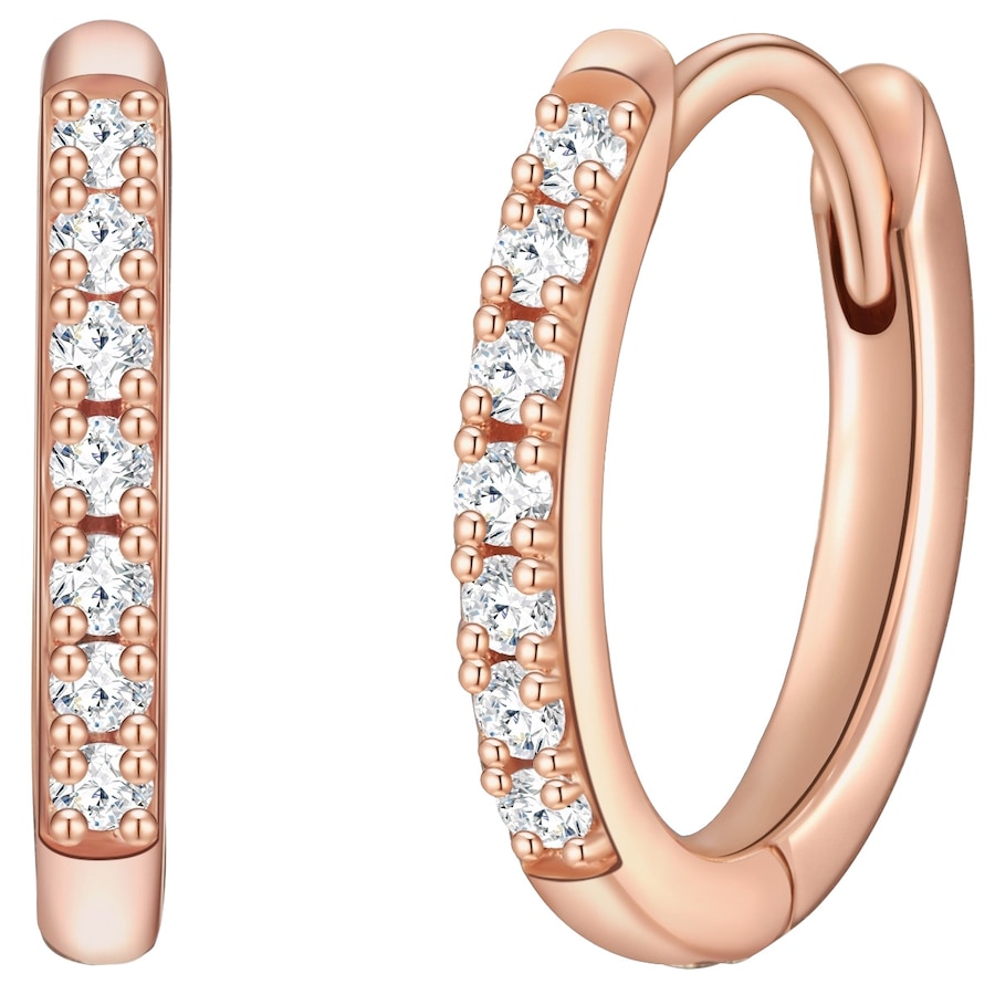 Glanzstücke München Kolczyki z Srebro wysokiej próby w Różowy złoty Kolczyki koła 1 ct Damski