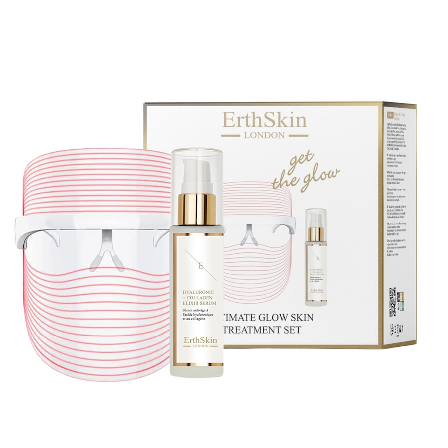 ErthSkin London Zestaw Ultimate Glow (3 maski LED + serum z kwasem hialuronowym) Zestawy do pielęgnacji twarzy 1 ct Damski
