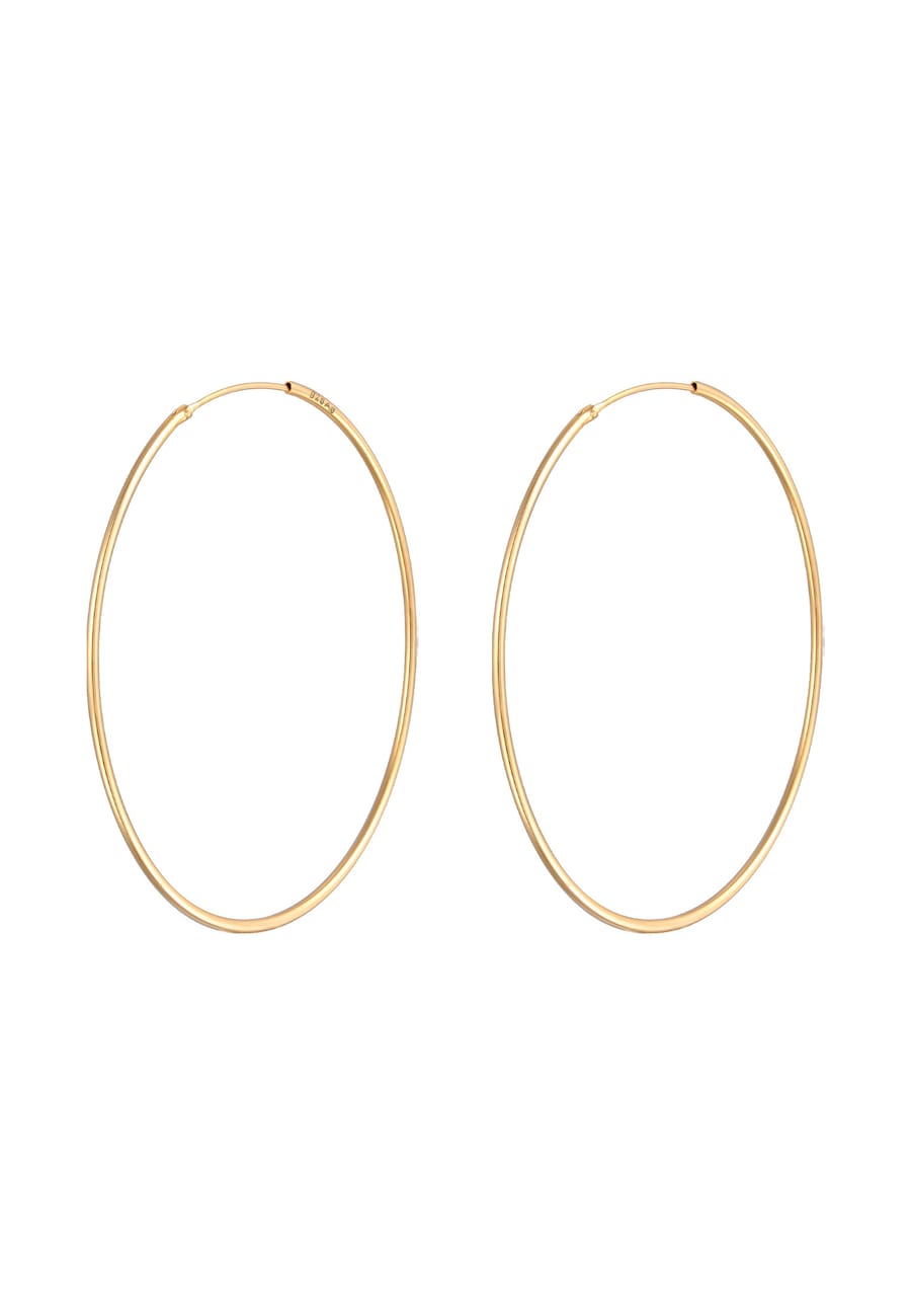 Elli Damskie kolczyki kreole Basic filigranowe ze srebra próby 925 Sterling Silver Kolczyki koła 1 ct