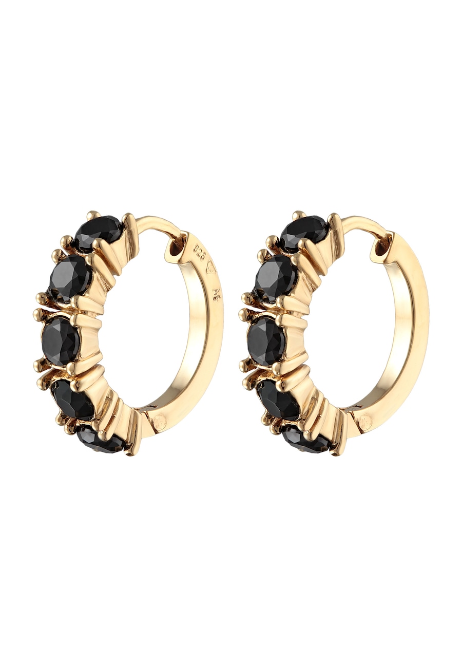 Elli Damskie kreolki z kryształami niebieskimi ze srebra próby 925 Sterling Silver Kolczyki koła 1 ct