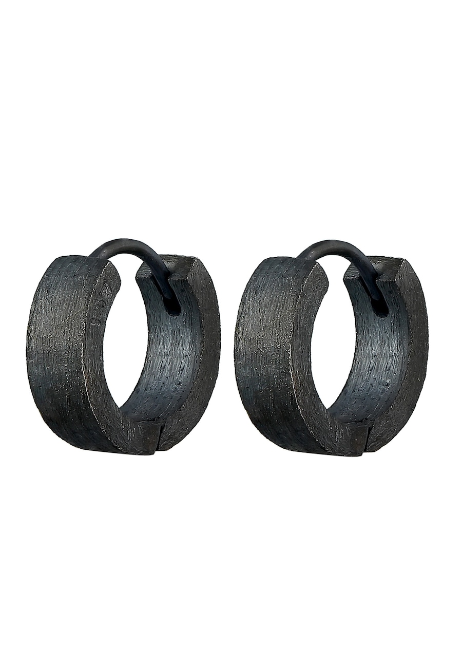 KUZZOI Mężczyzna Koło kreolskie matowe w srebra próby 925 Kolczyki koła 1 ct Męskie