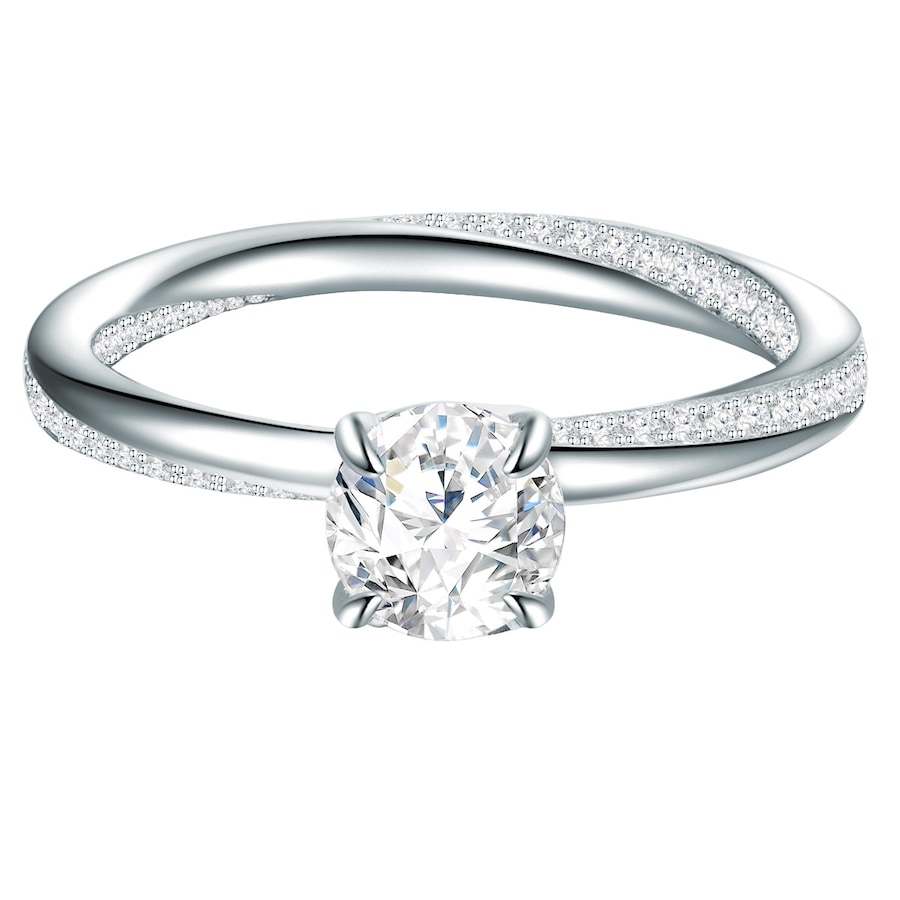 Trilani Srebrny pierścionek srebro wysokiej próby Cyrkonia srebrny Pierścionki 1 ct Damski