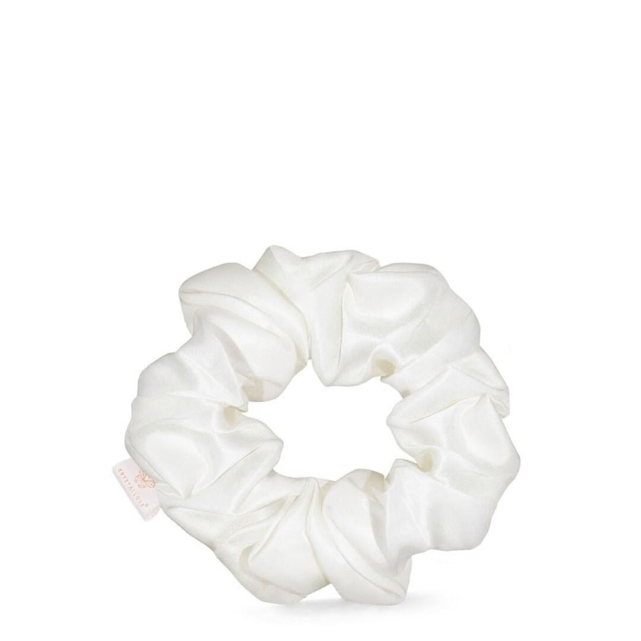 Crystallove Gumka na włosy z jedwabiu - White Gumki do włosów 1 ct Biały