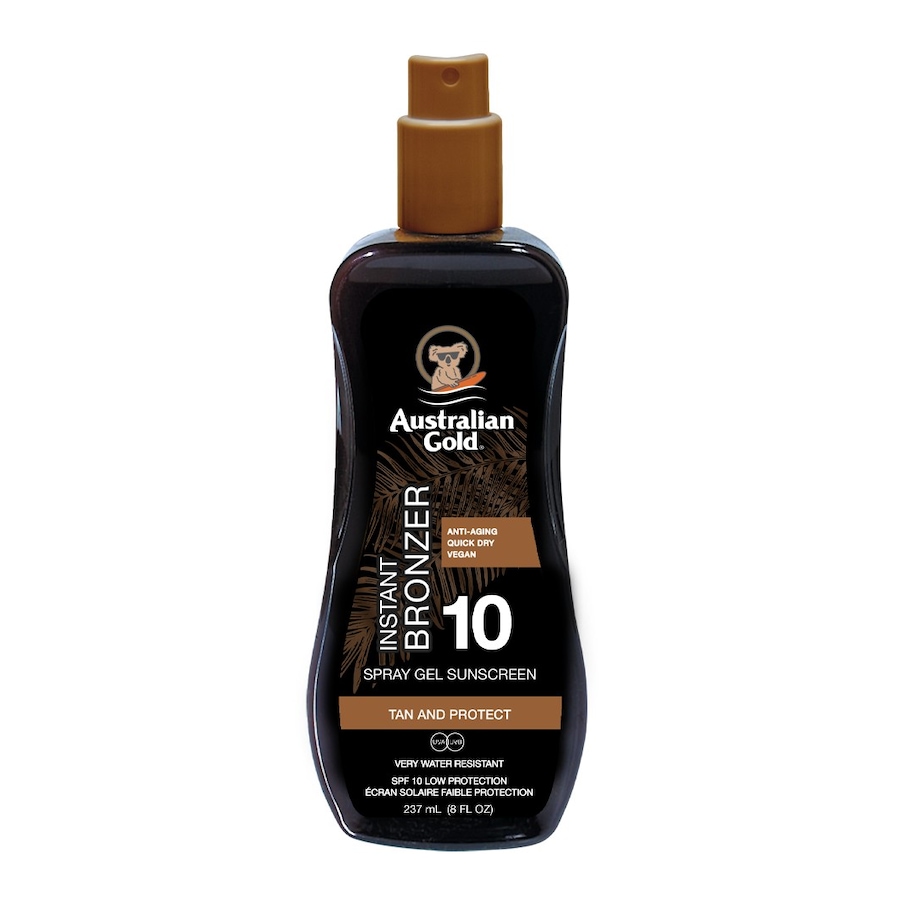 Australian Gold SPF 10 Spray Gel with Bronzer - Żel w sprayu do opalania z bronzerem Ochrona przeciwsłoneczna 237 g