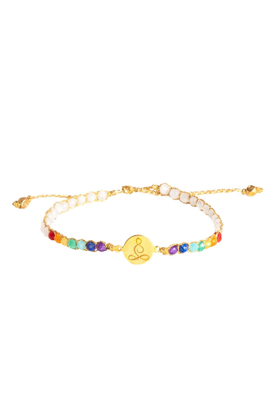 Samapura Bransoletka z koralikami Mosiądz Kobiety Bransoletka dla kobiet z koralikami Symbol z kamieniem z Księżycowego kamienia Bransoletki 1 ct Dams