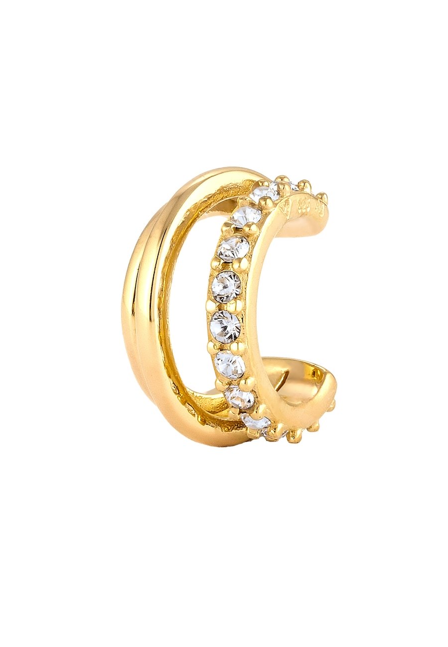 Elli Kolczyk Damski Szklane Kryształy Xilion Szlifowane Białe 925 Sterling Silver Festiwal Nausznice 1 ct