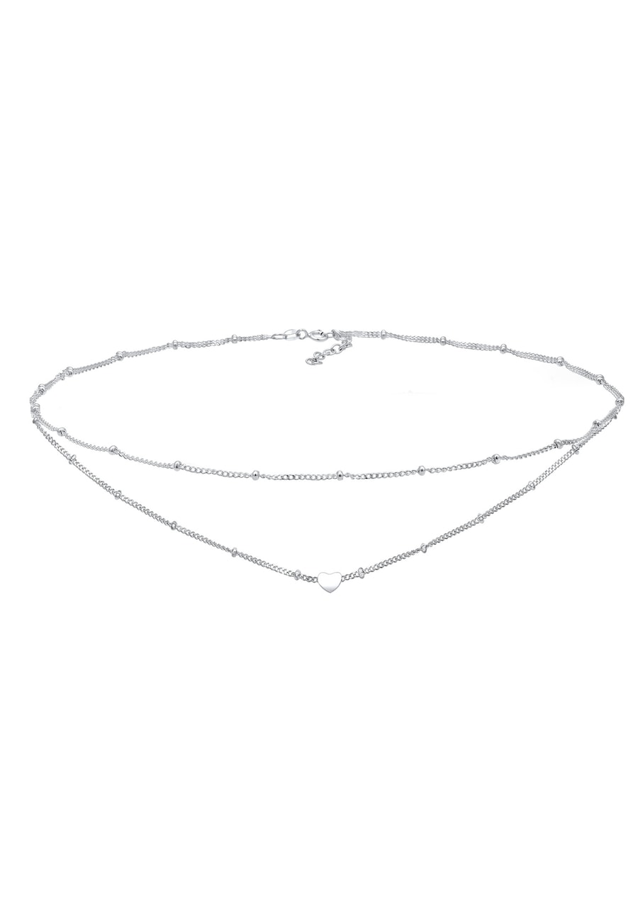 Elli Damski Choker Trend Serce w srebrze 925 Sterling Silver Naszyjniki 1 ct