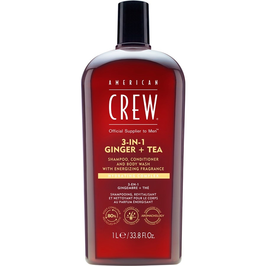 American Crew 3-in-1 Ginger + Tea Shampoo, Conditioner and Body Wash Szampony 1000 ml Męskie